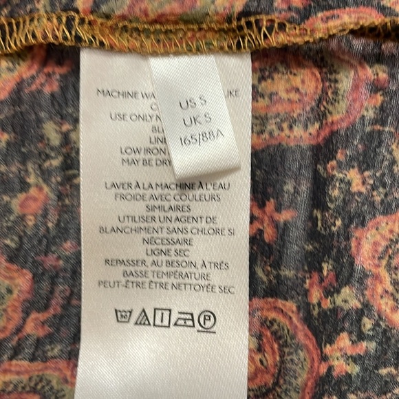 Free People NWT Women’s Small Bronze Combo Merrie Mixed-Print Semi Sheer Tunic - Picture 9 of 9